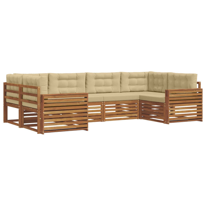 Seturi de canapele 6 pcs Natural și Bej Lemn Solid de Acacia - WALTI WALTI