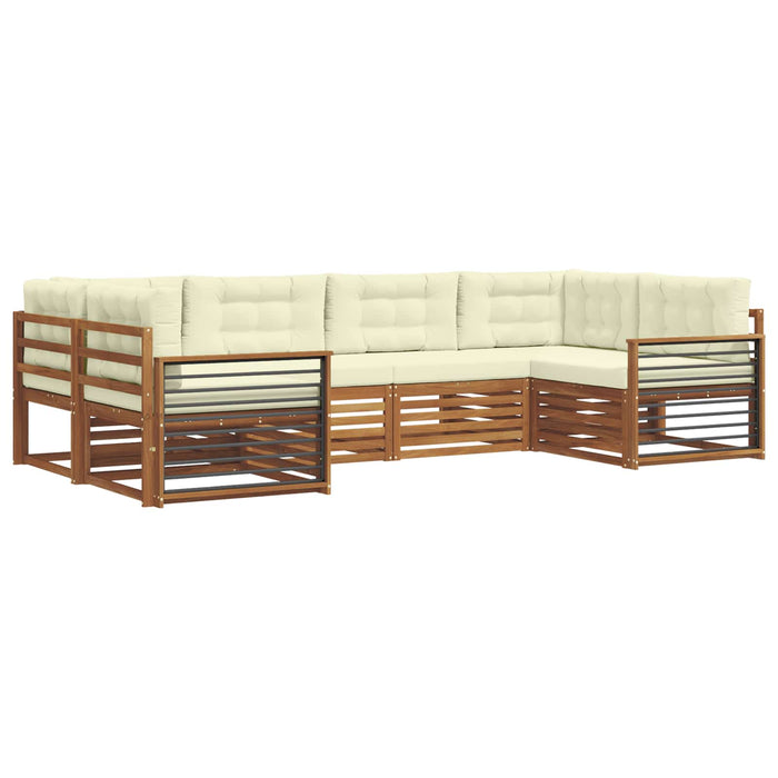 Seturi de canapele 6 pcs Natural și Crem Lemn Solid de Acacia - WALTI WALTI