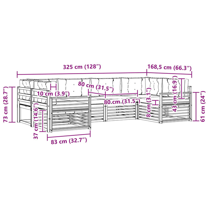 Set de canapele de exterior cu pernă 6 pcs Natural și Antracit - WALTI WALTI