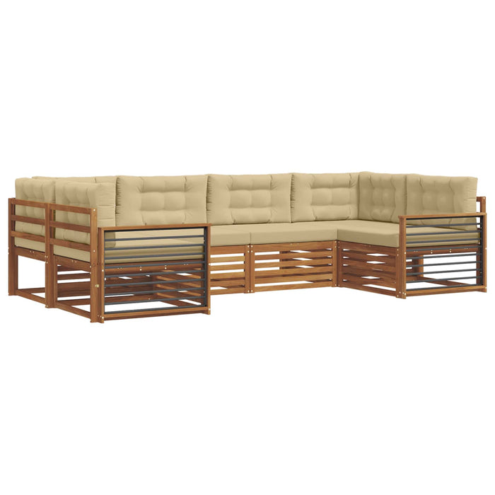 Seturi de canapele 6 pcs Natural și Bej Lemn Solid de Acacia - WALTI WALTI