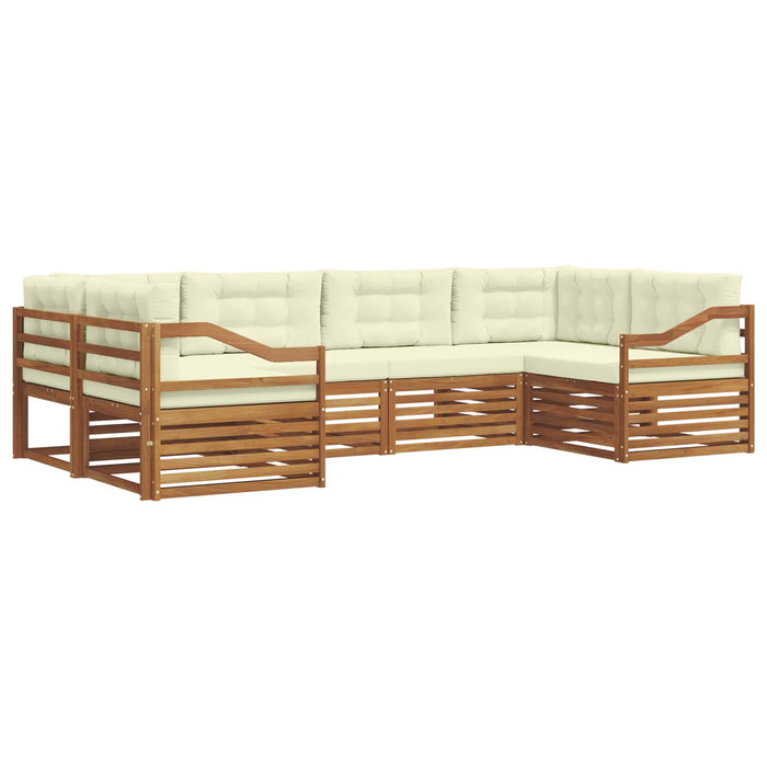 Seturi de canapele 6 pcs Natural și Crem Lemn Solid de Acacia - WALTI WALTI