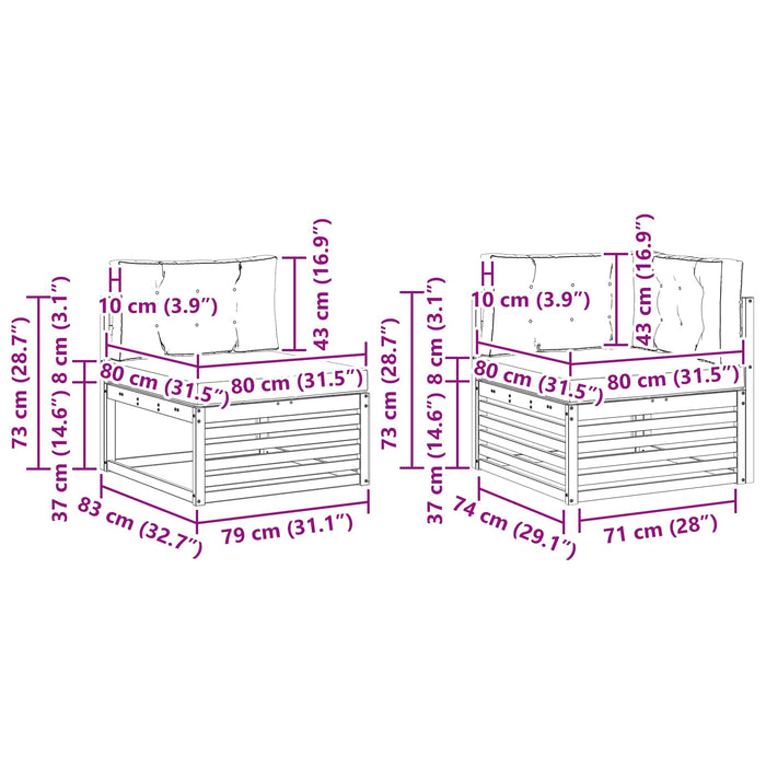 Seturi de canapele cu pernă 6 pcs Gri natural și deschis - WALTI WALTI
