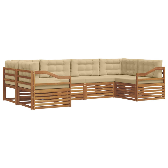 Seturi de canapele 6 pcs Natural și Bej Lemn Solid de Acacia - WALTI WALTI