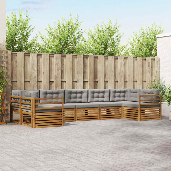 Seturi de canapele cu pernă 7 pcs Gri natural și deschis - WALTI WALTI