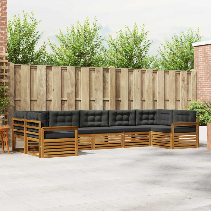 Set de canapele de exterior cu pernă 7 pcs Natural și Antracit - WALTI WALTI
