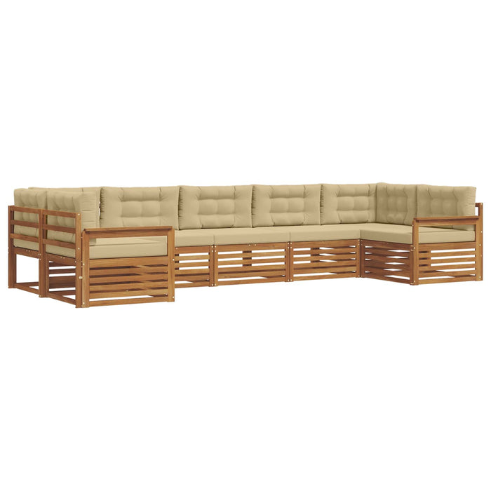 Seturi de canapele 7 pcs Natural și Bej Lemn Solid de Acacia - WALTI WALTI