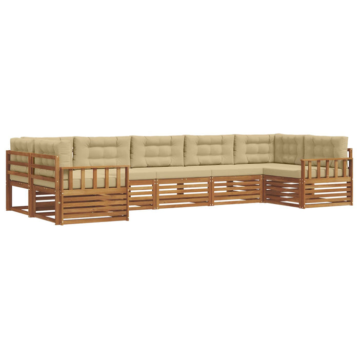 Seturi de canapele 7 pcs Natural și Bej Lemn Solid de Acacia - WALTI WALTI
