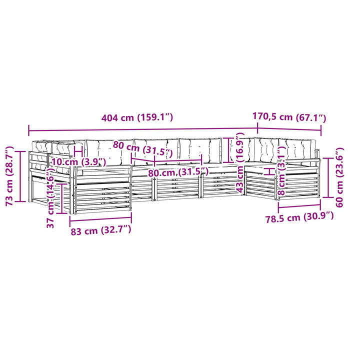 Seturi de canapele cu pernă 7 pcs Gri natural și deschis - WALTI WALTI