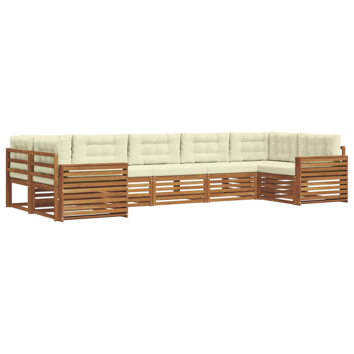 Seturi de canapele 7 pcs Natural și Crem Lemn Solid de Acacia - WALTI WALTI