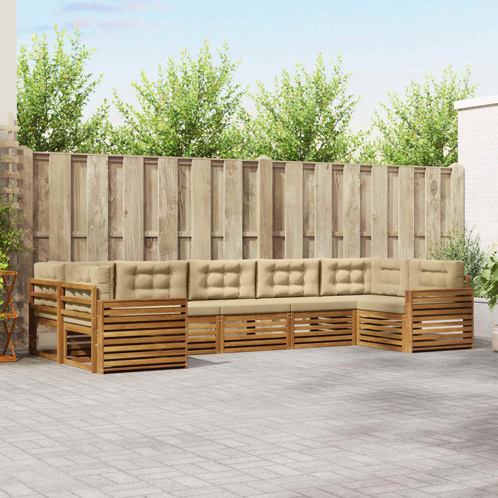 Seturi de canapele 7 pcs Natural și Bej Lemn Solid de Acacia - WALTI WALTI
