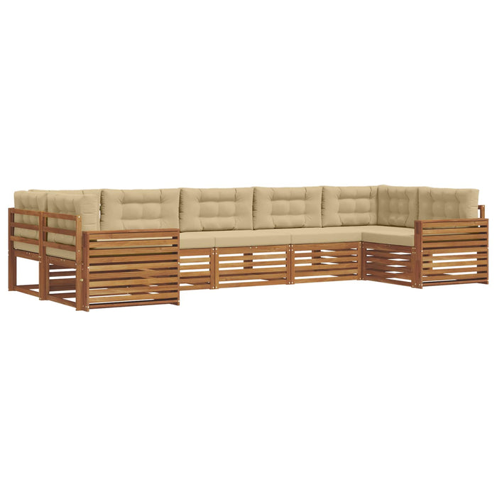 Seturi de canapele 7 pcs Natural și Bej Lemn Solid de Acacia - WALTI WALTI