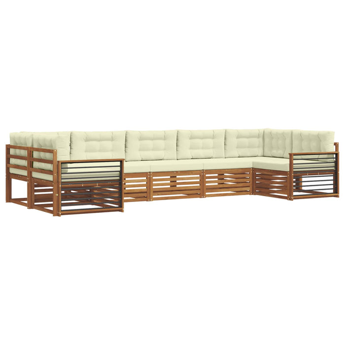 Seturi de canapele 7 pcs Natural și Crem Lemn Solid de Acacia - WALTI WALTI