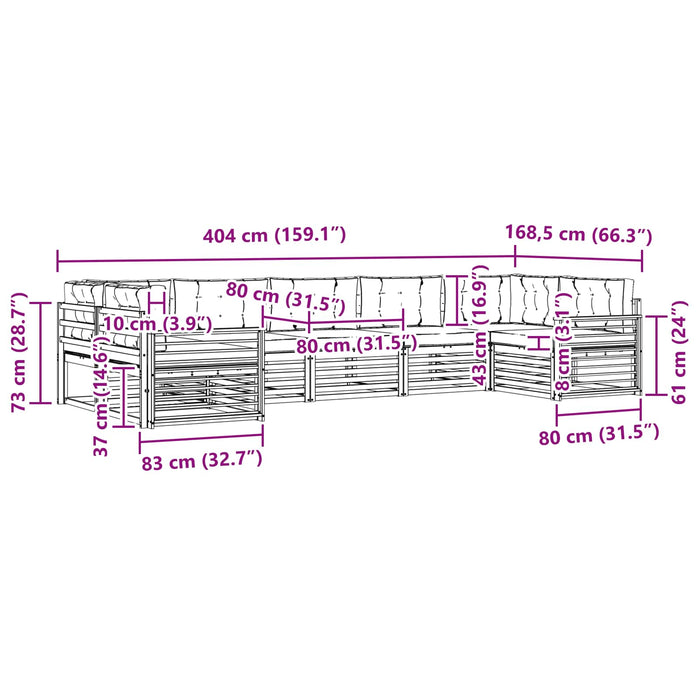 Seturi de canapele cu pernă 7 pcs Gri natural și deschis - WALTI WALTI