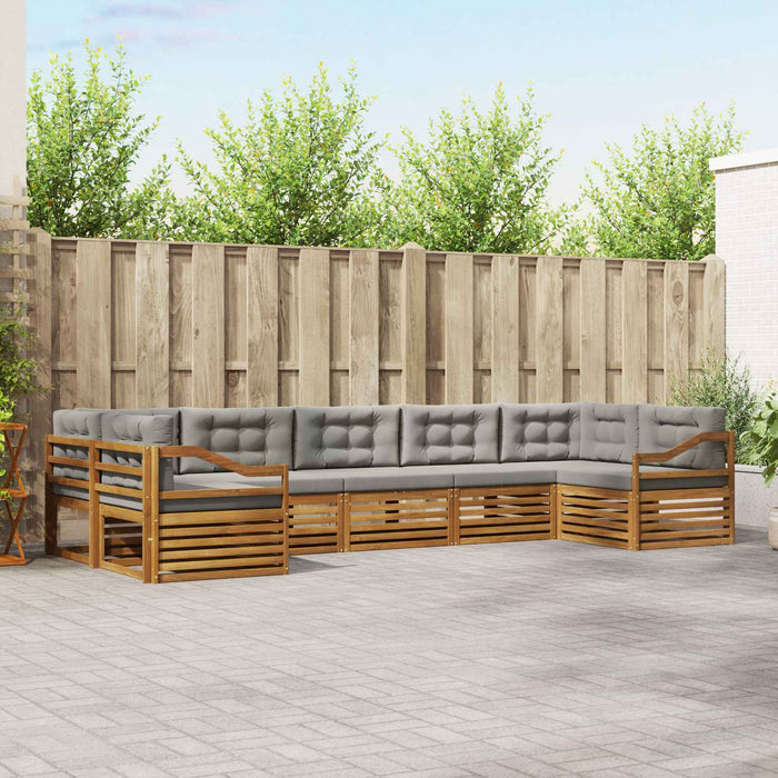 Seturi de canapele cu pernă 7 pcs Gri natural și deschis - WALTI WALTI