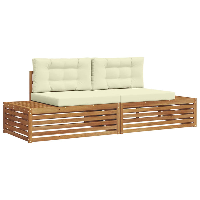 Set de canapele de exterior cu pernă 2 Bucată Natural și Crem - WALTI WALTI