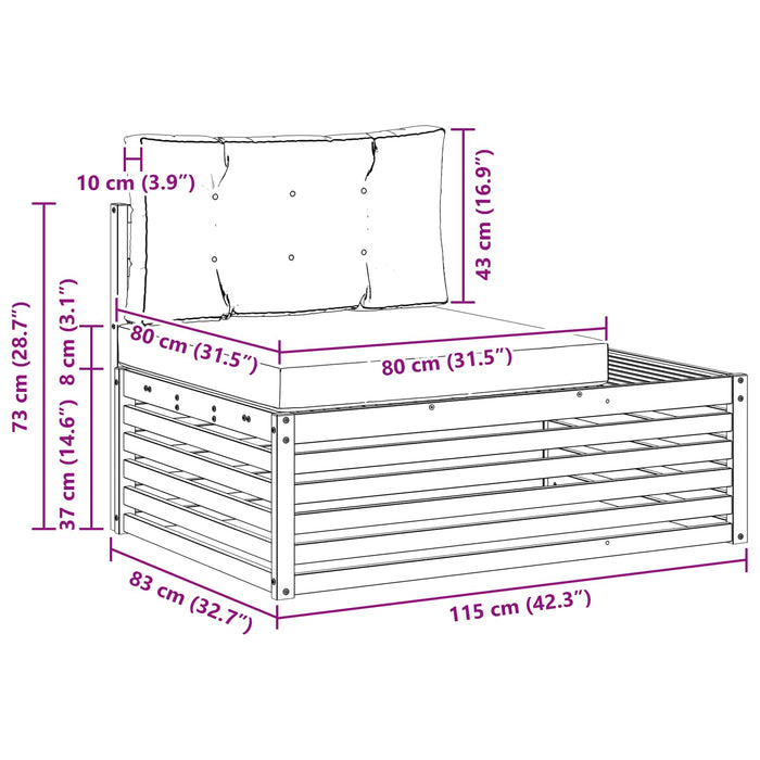 Set de canapele de exterior cu pernă 2 Bucată Natural și Crem - WALTI WALTI