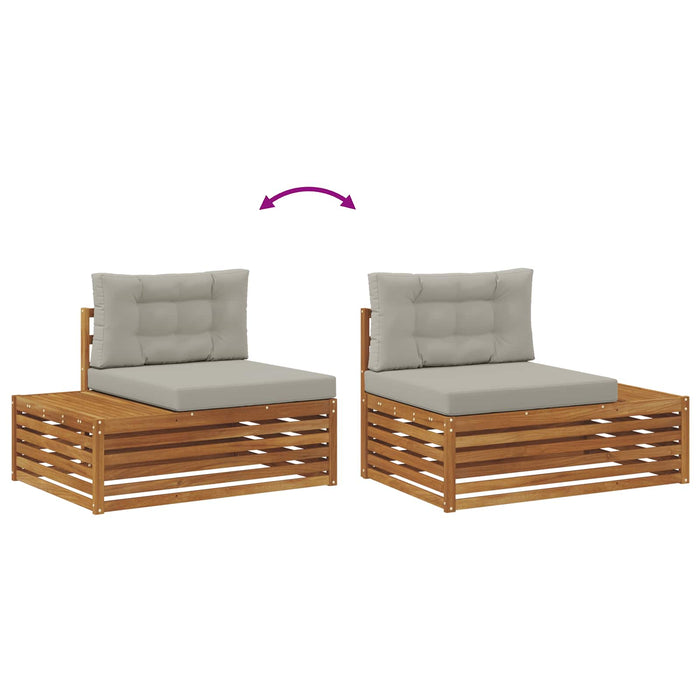 Set de canapele de exterior 6 Bucată Gri natural și deschis - WALTI WALTI