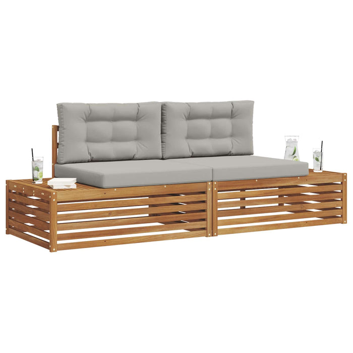 Set de canapele de exterior 6 Bucată Gri natural și deschis - WALTI WALTI