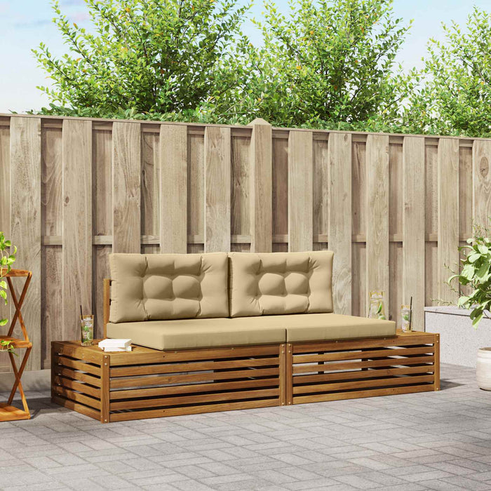 Set de canapele de exterior cu pernă 6 Bucată Natural și Bej - WALTI WALTI