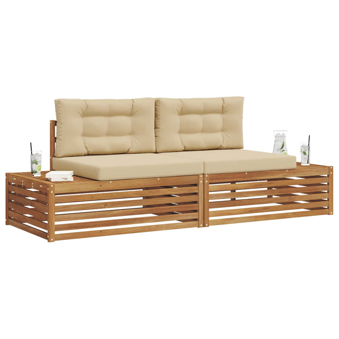 Set de canapele de exterior cu pernă 6 Bucată Natural și Bej - WALTI WALTI