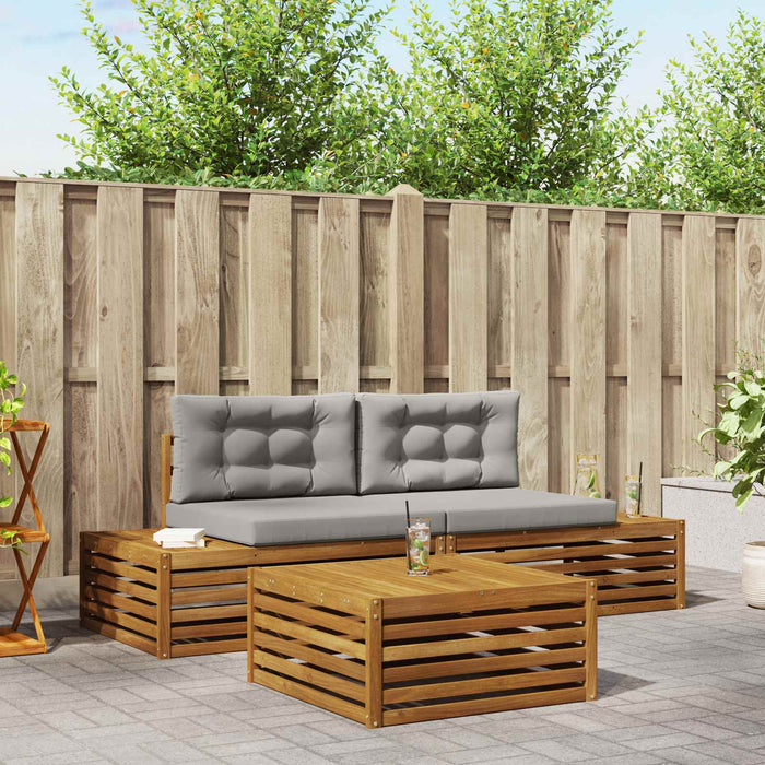 Set de canapele de exterior 7 Bucată Gri natural și deschis - WALTI WALTI