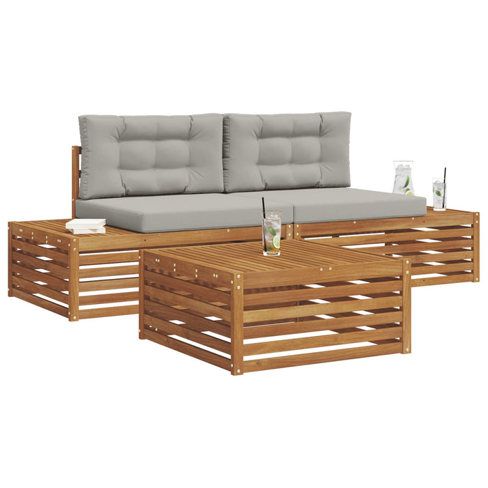 Set de canapele de exterior 7 Bucată Gri natural și deschis - WALTI WALTI