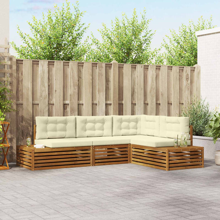 Set de canapele de exterior cu pernă 4 Bucată Natural și Crem - WALTI WALTI