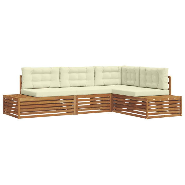 Set de canapele de exterior cu pernă 4 Bucată Natural și Crem - WALTI WALTI