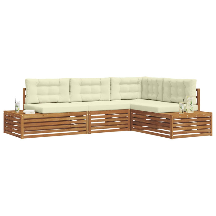 Set de canapele de exterior cu pernă 4 Bucată Natural și Crem - WALTI WALTI