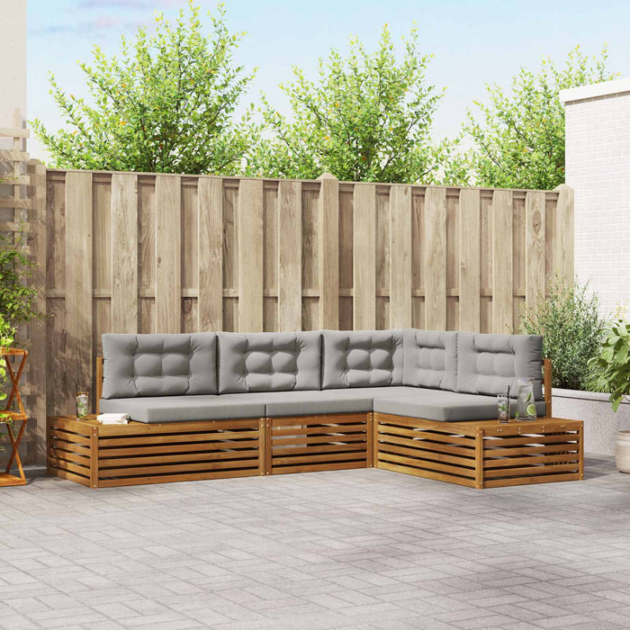 Set de canapele de exterior 13 Bucată Gri natural și deschis - WALTI WALTI
