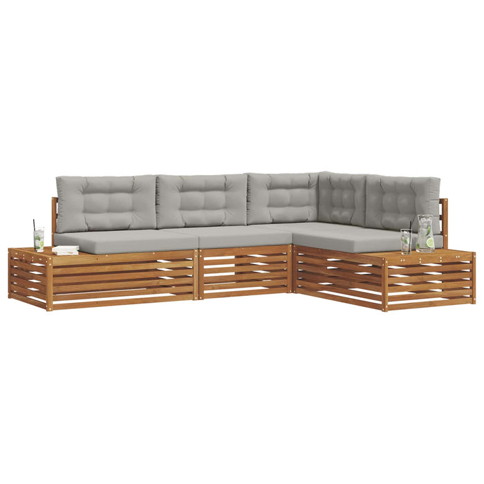 Set de canapele de exterior 13 Bucată Gri natural și deschis - WALTI WALTI