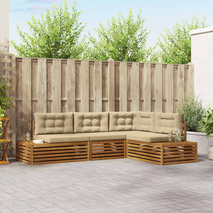 Set de canapele de exterior cu pernă 13 Bucată Natural și Bej - WALTI WALTI