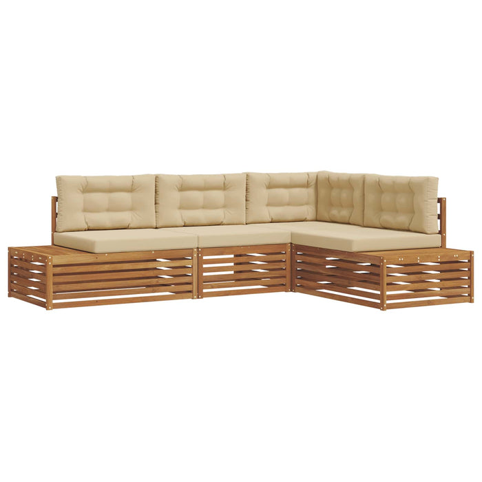 Set de canapele de exterior cu pernă 13 Bucată Natural și Bej - WALTI WALTI
