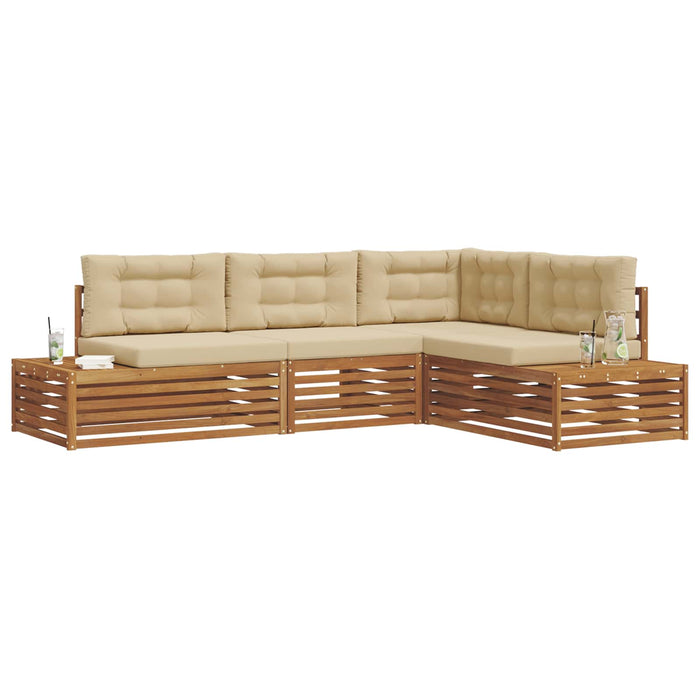 Set de canapele de exterior cu pernă 13 Bucată Natural și Bej - WALTI WALTI