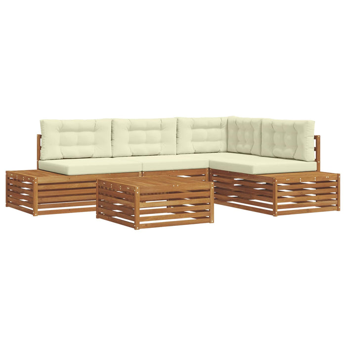 Set de canapele de exterior cu pernă 5 Bucată Natural și Crem - WALTI WALTI