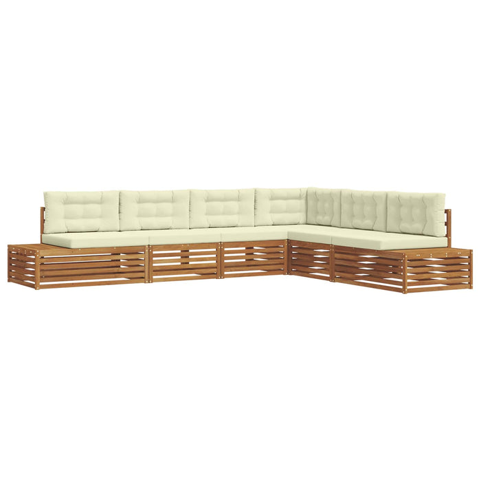 Set de canapele de exterior cu pernă 6 Bucată Natural și Crem - WALTI WALTI