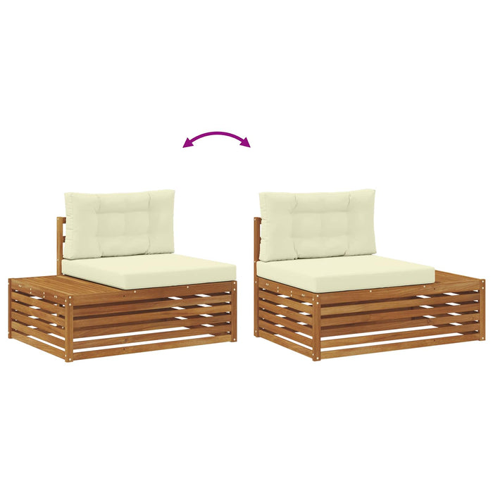 Set de canapele de exterior cu pernă 6 Bucată Natural și Crem - WALTI WALTI