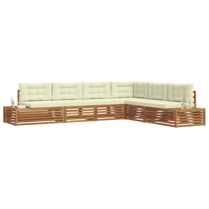 Set de canapele de exterior cu pernă 6 Bucată Natural și Crem - WALTI WALTI