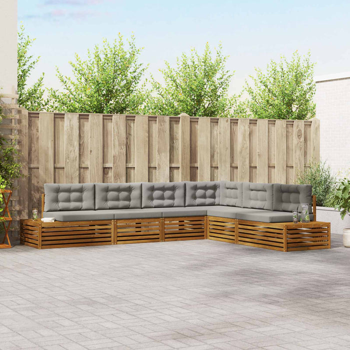 Set de canapele de exterior 19 Bucată Gri natural și deschis - WALTI WALTI