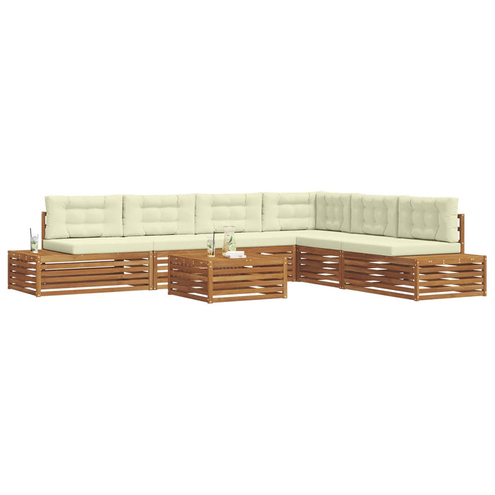 Set de canapele de exterior cu pernă 7 Bucată Natural și Crem - WALTI WALTI