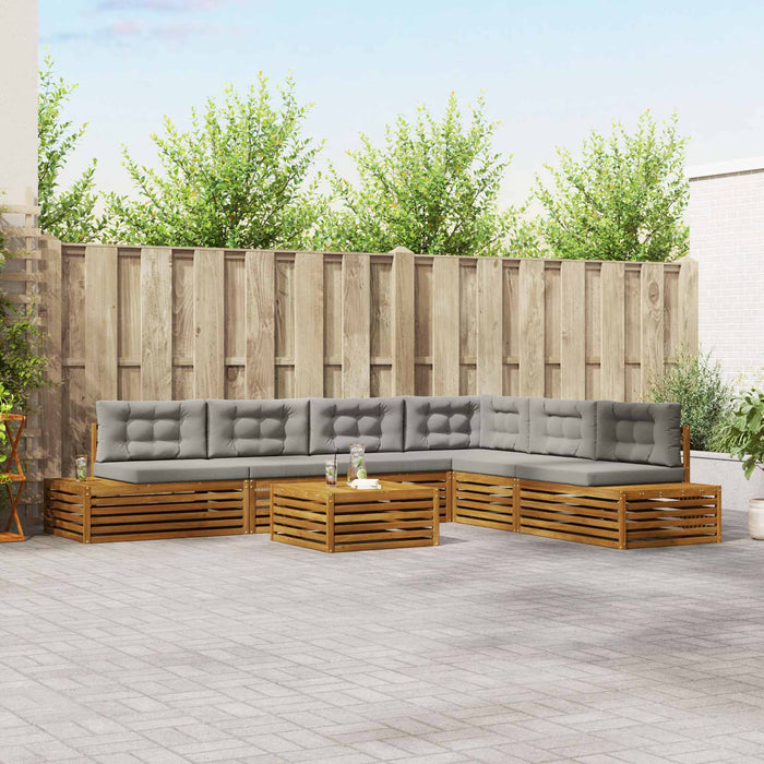 Set de canapele de exterior 20 Bucată Gri natural și deschis - WALTI WALTI