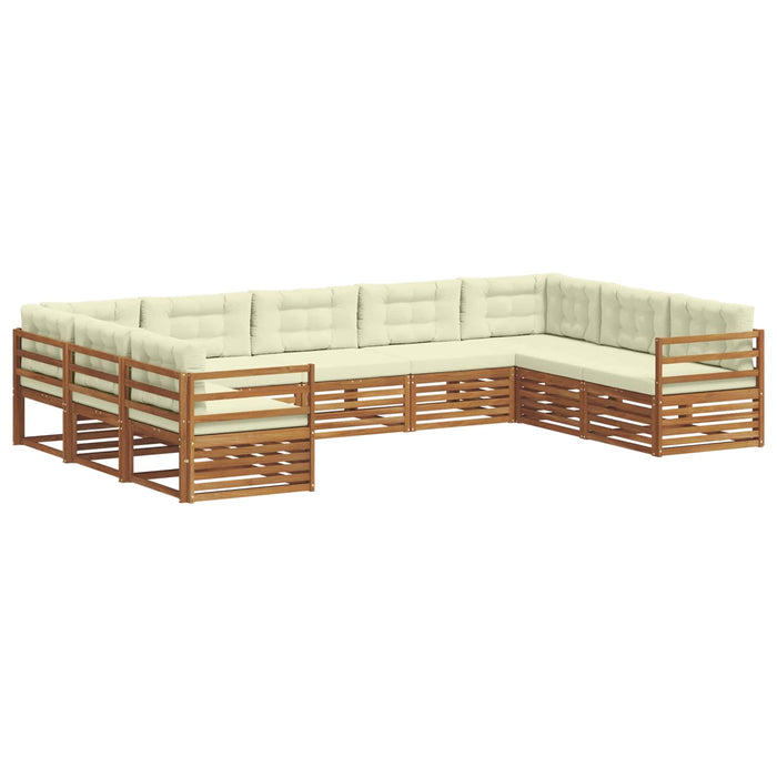 Set de canapele de exterior cu pernă 9 pcs Natural și Crem - WALTI WALTI