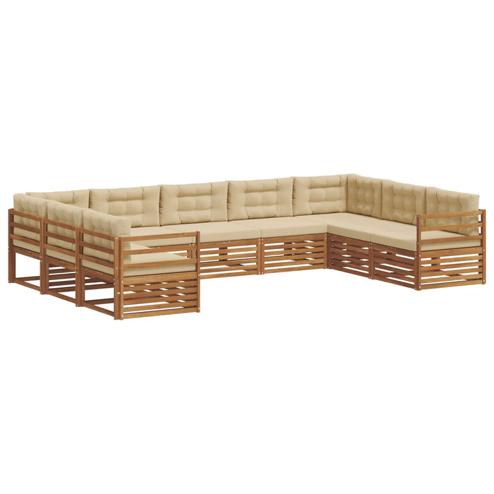 Set de canapele de exterior cu pernă 9 pcs Natural și Bej - WALTI WALTI
