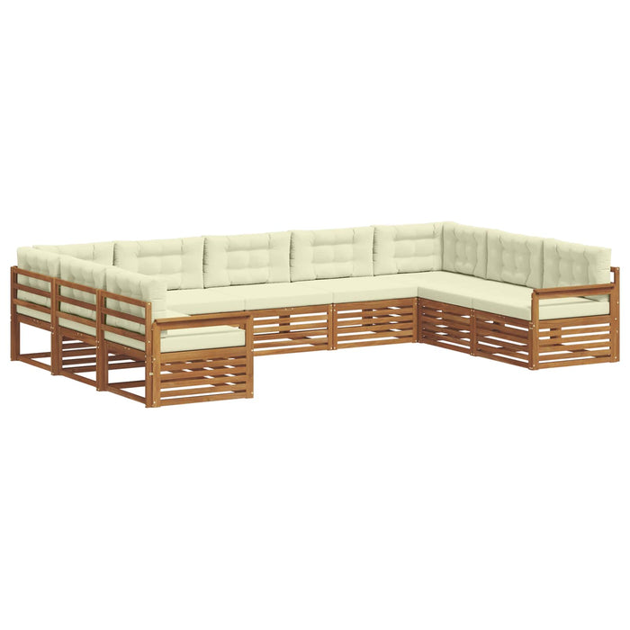 Set de canapele de exterior cu pernă 9 pcs Natural și Crem - WALTI WALTI