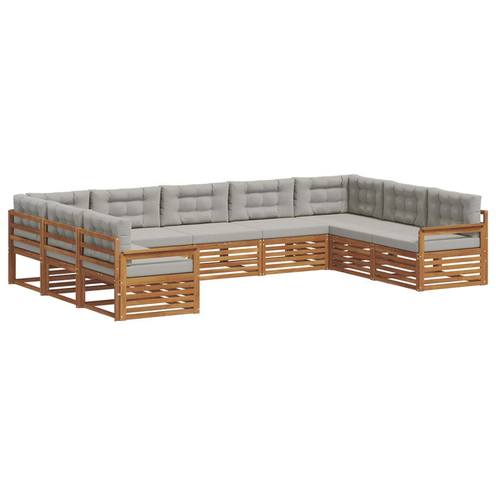 Set de canapele de exterior 9 pcs Gri natural și deschis - WALTI WALTI