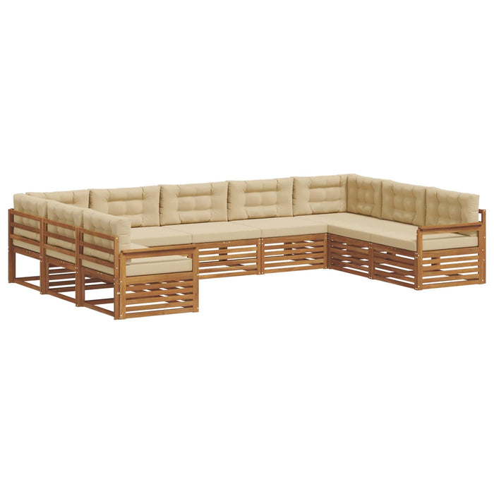 Set de canapele de exterior cu pernă 9 pcs Natural și Bej - WALTI WALTI