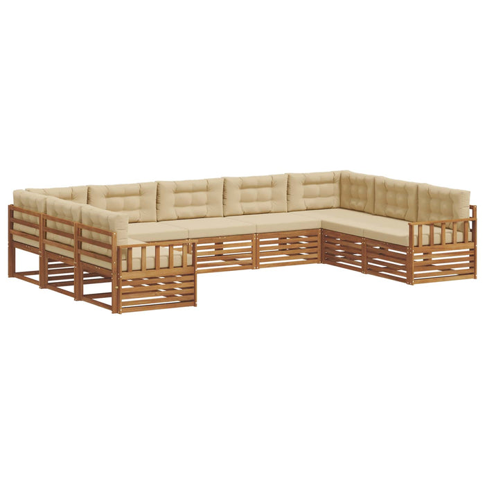 Set de canapele de exterior cu pernă 9 pcs Natural și Bej - WALTI WALTI