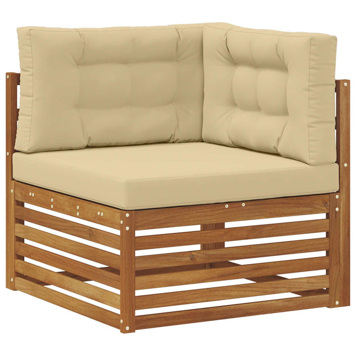 Set de canapele de exterior cu pernă 9 pcs Natural și Bej - WALTI WALTI