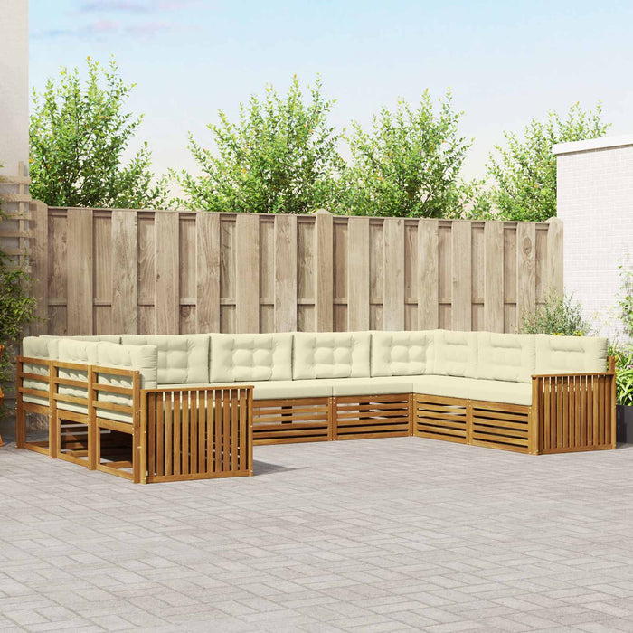 Set de canapele de exterior cu pernă 9 pcs Natural și Crem - WALTI WALTI