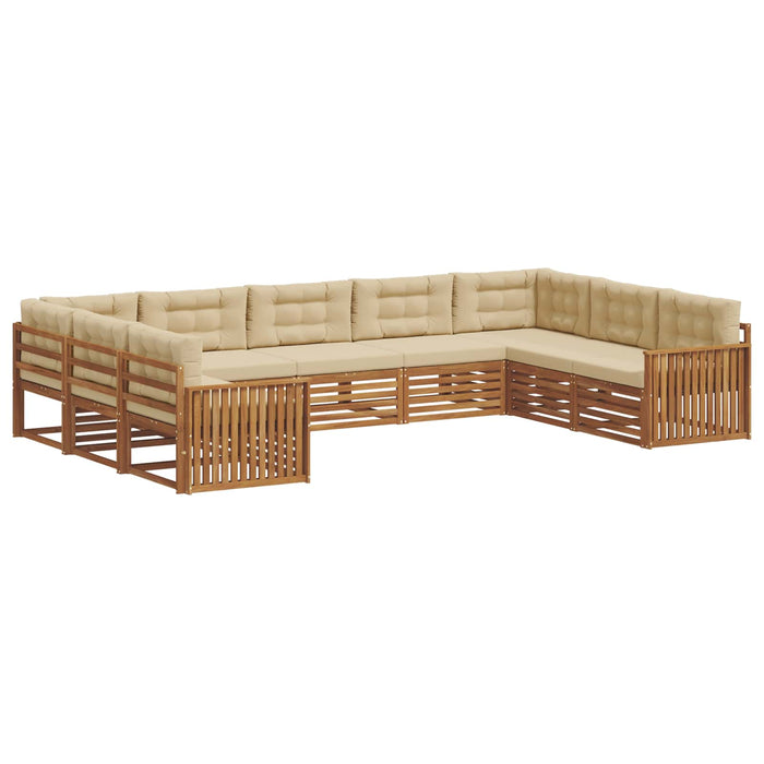 Set de canapele de exterior cu pernă 9 pcs Natural și Bej - WALTI WALTI